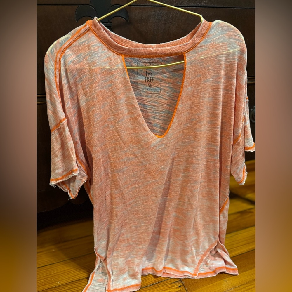 We The Free/Free People orange burnout top